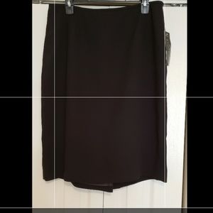 Kasper, black straight skirt. Black, polyester, size 14P, NWT